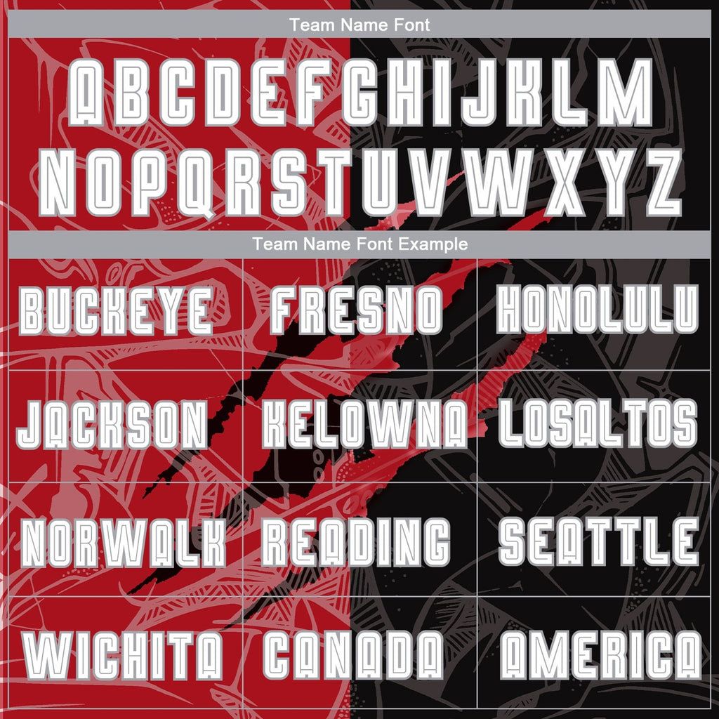 Custom Graffiti Pattern White Black Red-Gray Scratch Sublimation Soccer Uniform Jersey photo 3