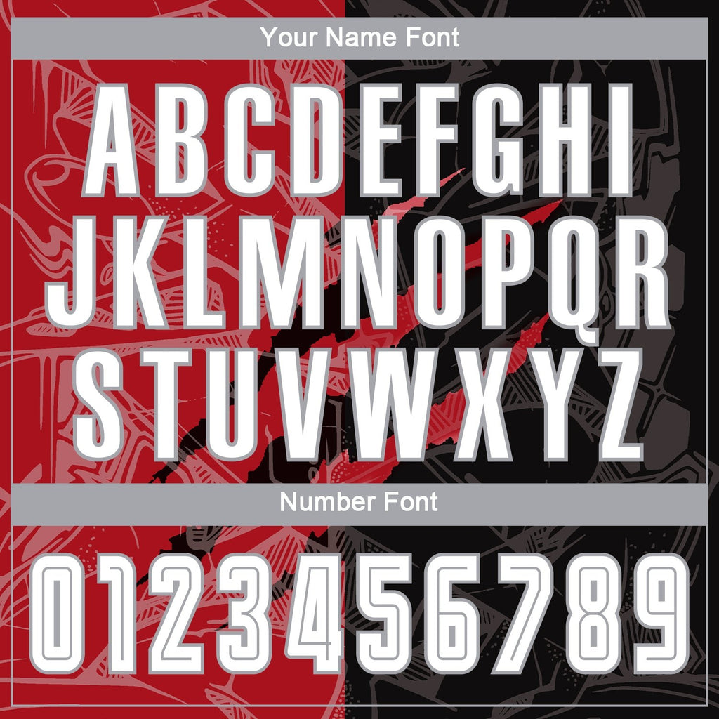 Custom Graffiti Pattern White Black Red-Gray Scratch Sublimation Soccer Uniform Jersey photo 4