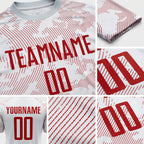 Custom White Red Sublimation Soccer Uniform Jersey detail