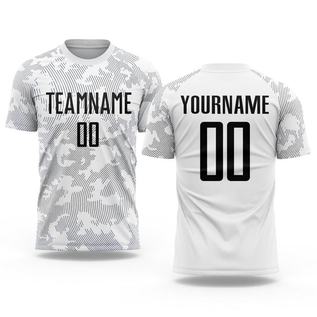 Custom White Black Sublimation Soccer Uniform Jersey
