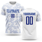 Custom White Royal Sublimation Soccer Uniform Jersey