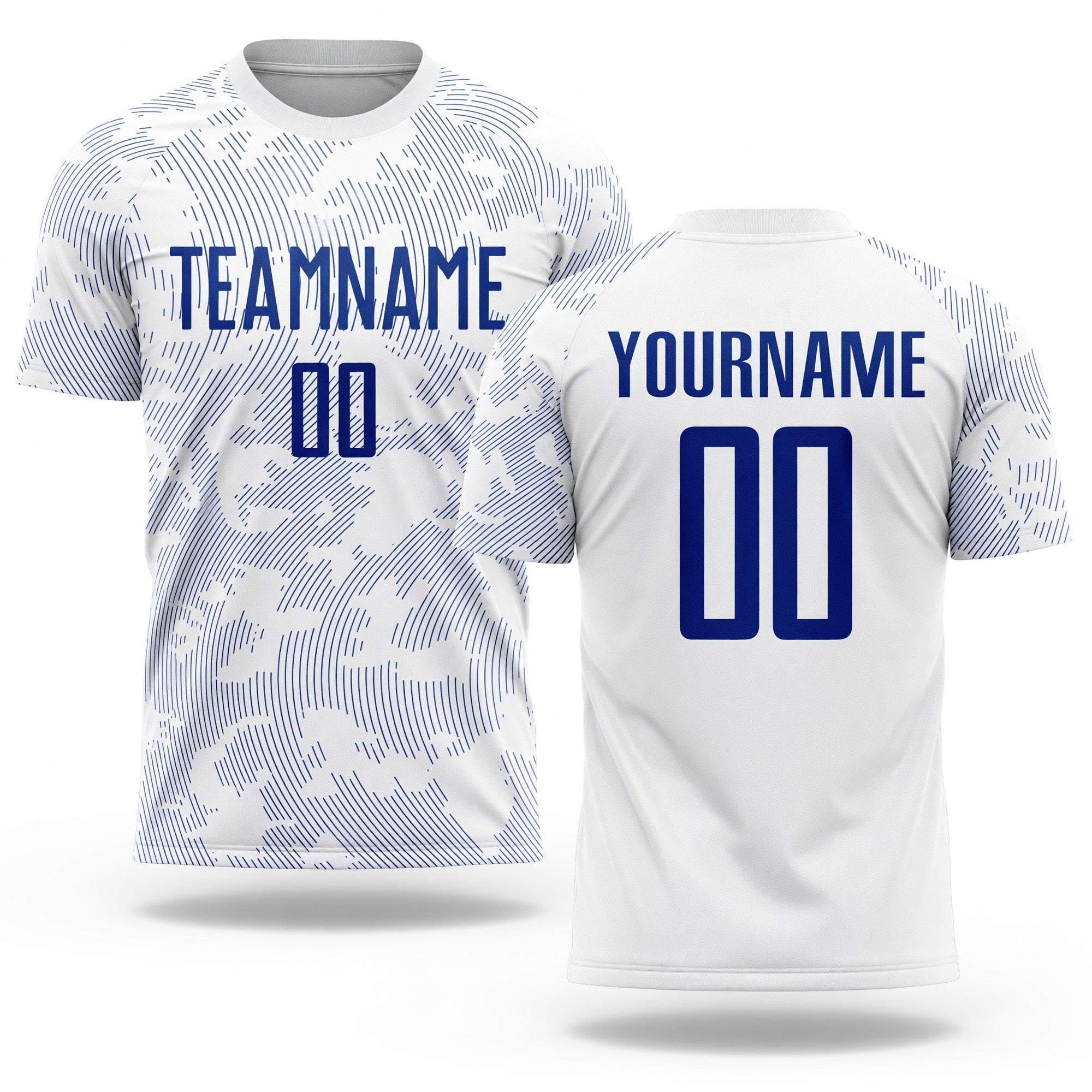 Custom White Royal Sublimation Soccer Uniform Jersey
