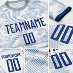 Custom White Royal Sublimation Soccer Uniform Jersey detail
