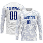 Custom White Royal Sublimation Soccer Uniform Jersey photo 1