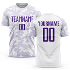 Custom White Purple Sublimation Soccer Uniform Jersey