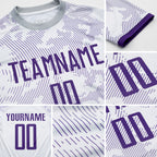 Custom White Purple Sublimation Soccer Uniform Jersey detail