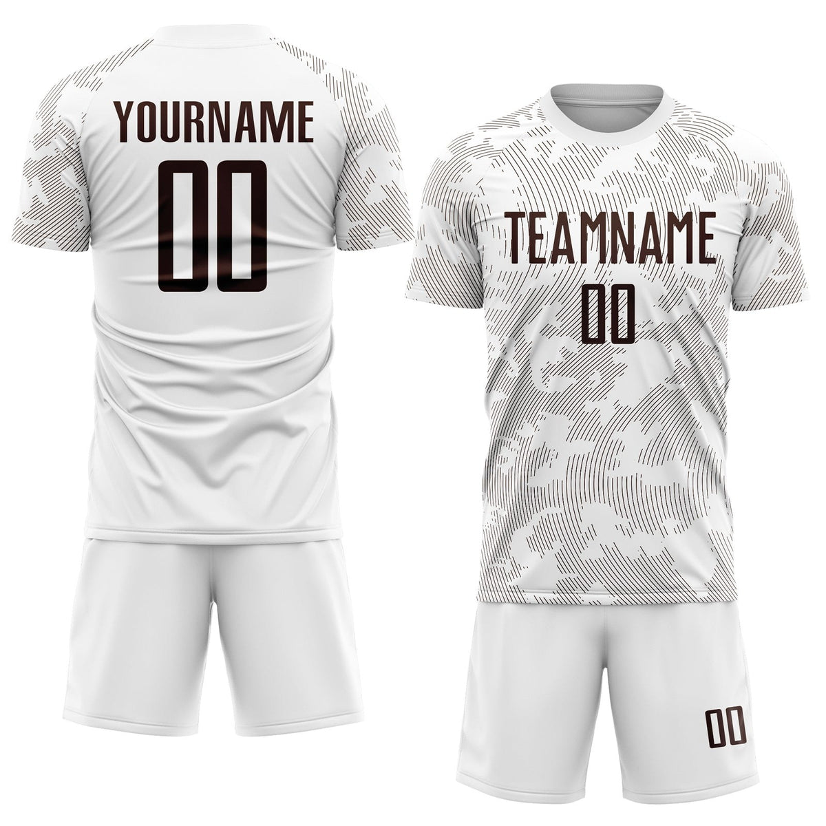 Custom White Brown Sublimation Soccer Uniform Jersey photo 2
