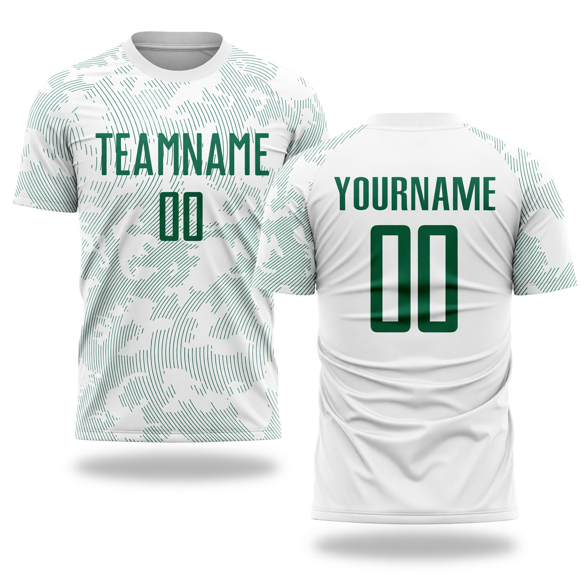 Custom White Kelly Green Sublimation Soccer Uniform Jersey