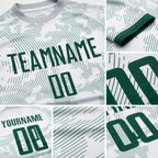 Custom White Kelly Green Sublimation Soccer Uniform Jersey detail