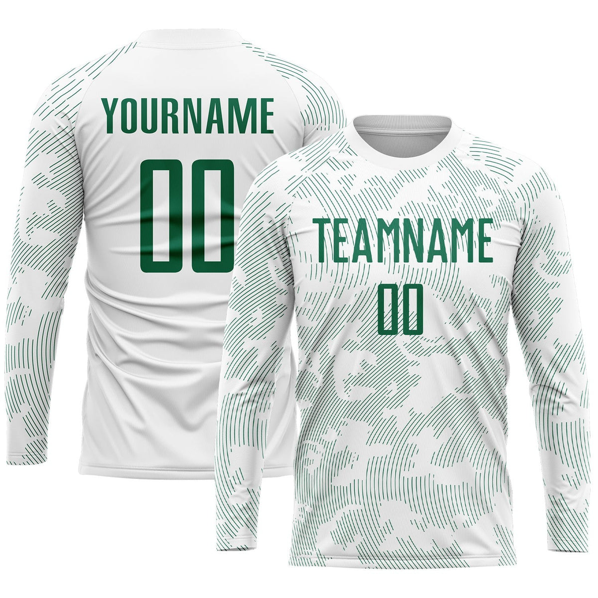 Custom White Kelly Green Sublimation Soccer Uniform Jersey photo 1