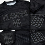 Custom Black Gray Sublimation Soccer Uniform Jersey detail