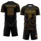 Custom Black Gold Sublimation Soccer Uniform Jersey photo 2