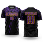Custom Black Purple-Gold Sublimation Soccer Uniform Jersey