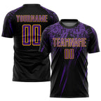 Custom Black Purple-Gold Sublimation Soccer Uniform Jersey photo 1