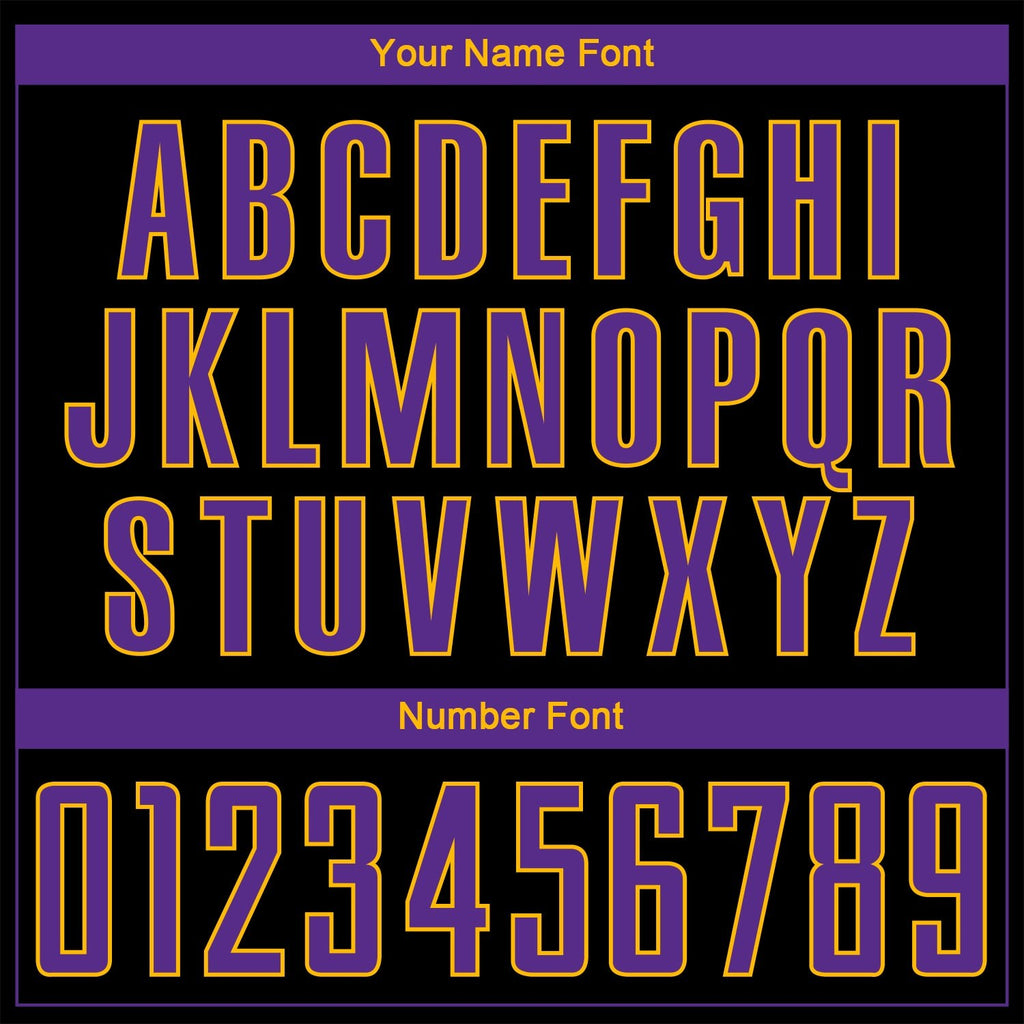 Custom Black Purple-Gold Sublimation Soccer Uniform Jersey photo 4