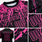 Custom Black Pink Sublimation Soccer Uniform Jersey detail