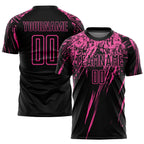 Custom Black Pink Sublimation Soccer Uniform Jersey photo 1