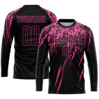Custom Black Pink Sublimation Soccer Uniform Jersey photo 3