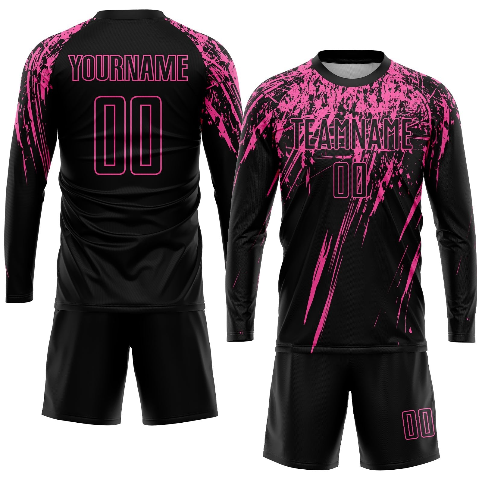 Custom Black Pink Sublimation Soccer Uniform Jersey photo 4