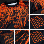Custom Black Orange Sublimation Soccer Uniform Jersey detail