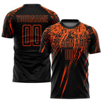 Custom Black Orange Sublimation Soccer Uniform Jersey photo 1
