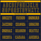 Custom Navy Yellow Sublimation Soccer Uniform Jersey photo 3