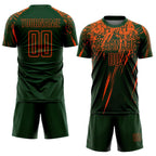 Custom Green Orange Sublimation Soccer Uniform Jersey photo 2
