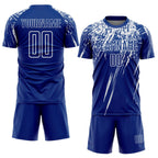 Custom Royal White Sublimation Soccer Uniform Jersey photo 2