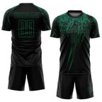 Custom Black Kelly Green Sublimation Soccer Uniform Jersey photo 2