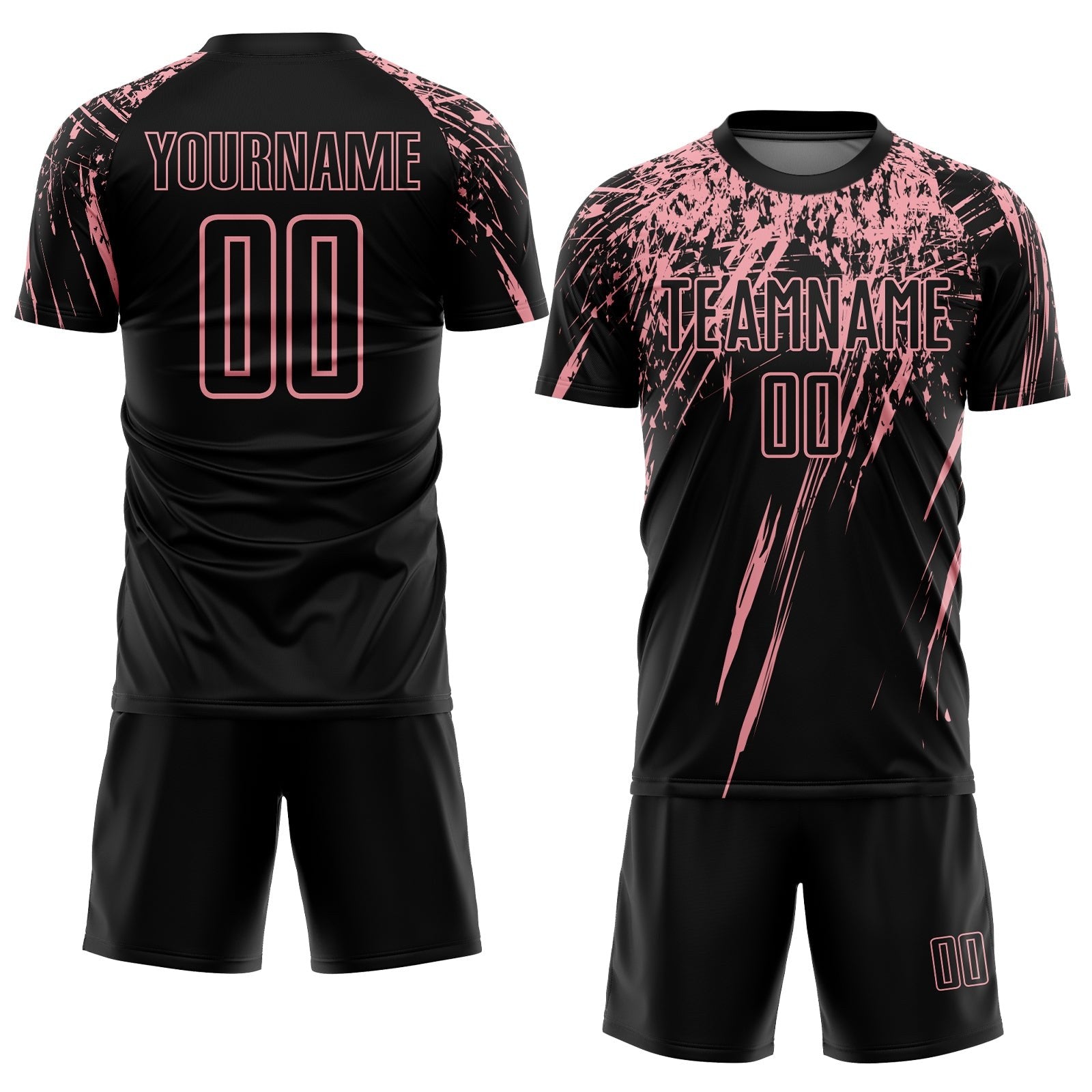 Custom Black Medium Pink Sublimation Soccer Uniform Jersey photo 2