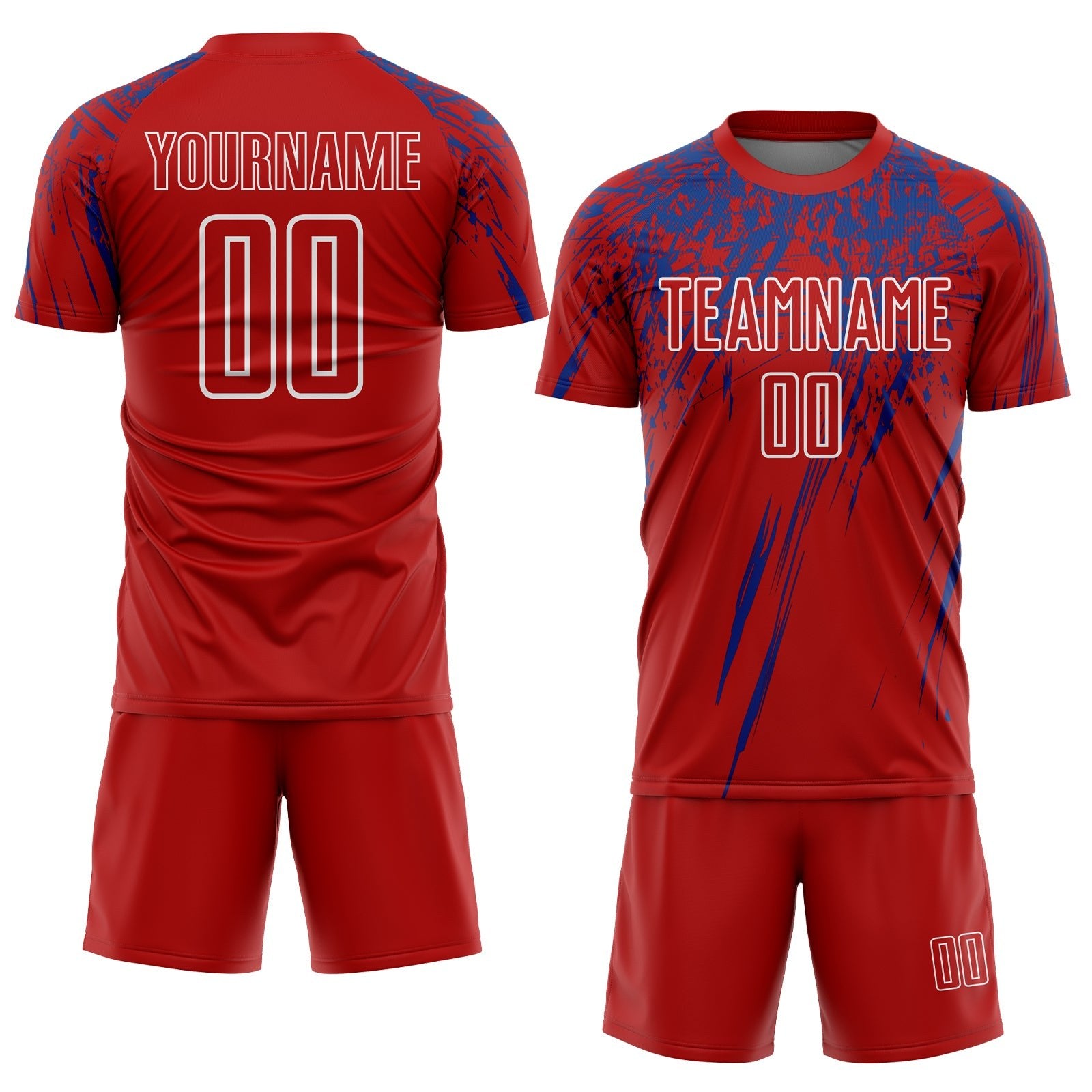 Custom Red Royal-White Sublimation Soccer Uniform Jersey photo 2