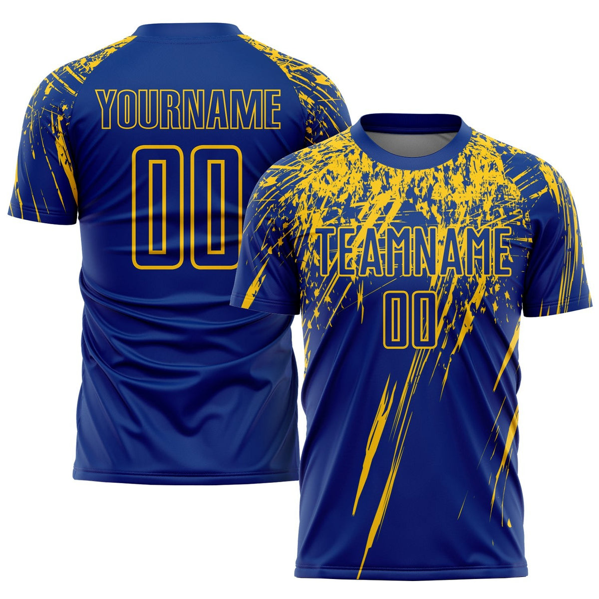 Custom Royal Yellow Sublimation Soccer Uniform Jersey photo 1