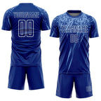 Custom Royal Light Blue-White Sublimation Soccer Uniform Jersey photo 2