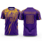 Custom Purple Yellow Sublimation Soccer Uniform Jersey