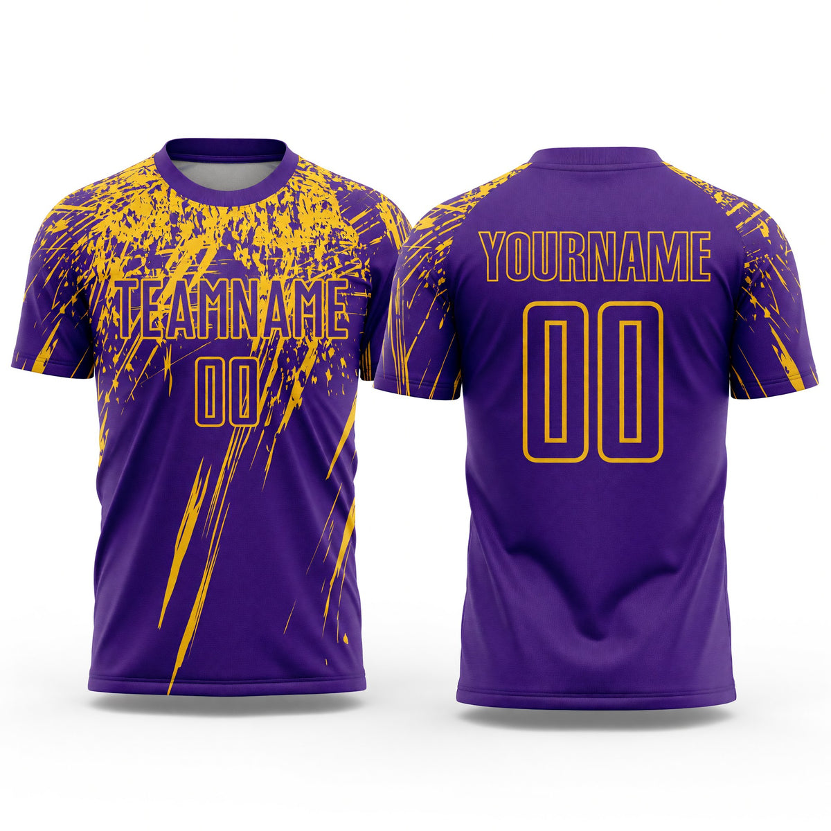 Custom Purple Yellow Sublimation Soccer Uniform Jersey