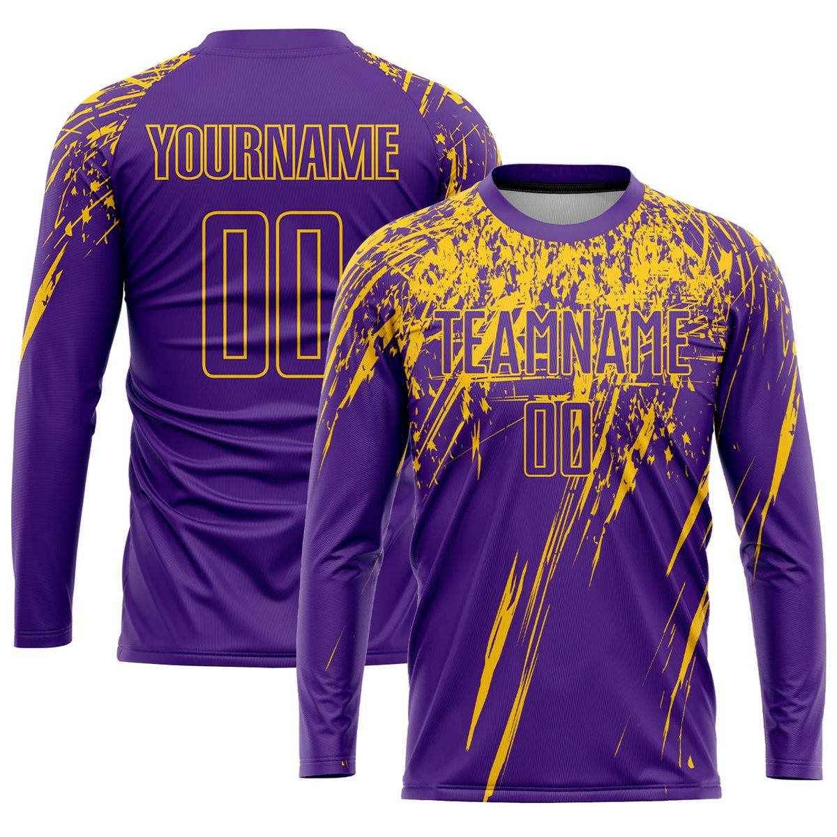 Custom Purple Yellow Sublimation Soccer Uniform Jersey photo 3