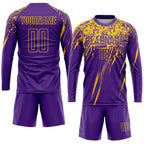 Custom Purple Yellow Sublimation Soccer Uniform Jersey photo 4