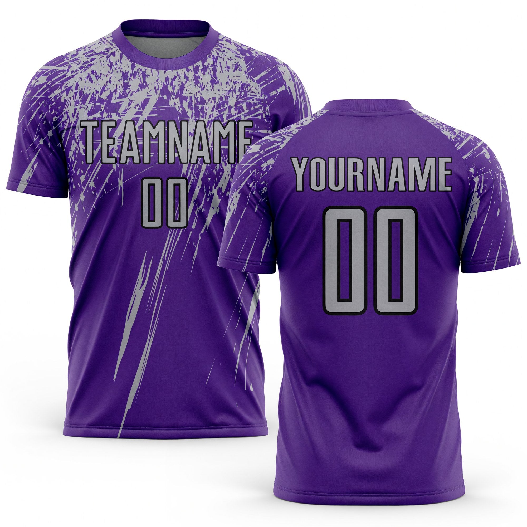 Custom Purple Gray-Black Sublimation Soccer Uniform Jersey
