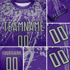Custom Purple Gray-Black Sublimation Soccer Uniform Jersey detail