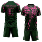 Custom Green Pink Sublimation Soccer Uniform Jersey photo 2