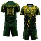 Custom Green Yellow Sublimation Soccer Uniform Jersey photo 2