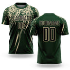 Custom Green Black-Cream Sublimation Soccer Uniform Jersey