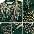Custom Green Black-Cream Sublimation Soccer Uniform Jersey detail