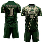 Custom Green Black-Cream Sublimation Soccer Uniform Jersey photo 2