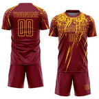 Custom Crimson Yellow Sublimation Soccer Uniform Jersey photo 2