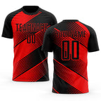 Custom Red Black Sublimation Soccer Uniform Jersey