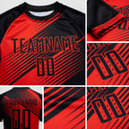 Custom Red Black Sublimation Soccer Uniform Jersey detail