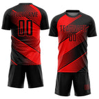 Custom Red Black Sublimation Soccer Uniform Jersey photo 2