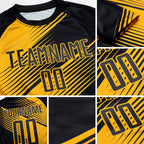 Custom Gold Black Sublimation Soccer Uniform Jersey detail