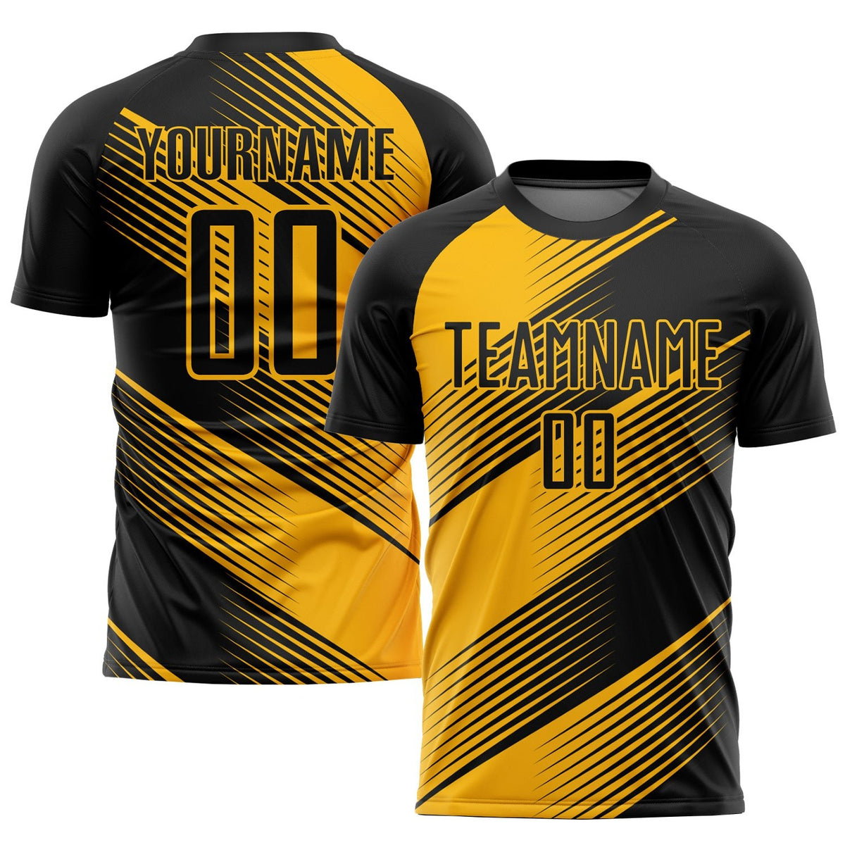 Custom Gold Black Sublimation Soccer Uniform Jersey photo 1
